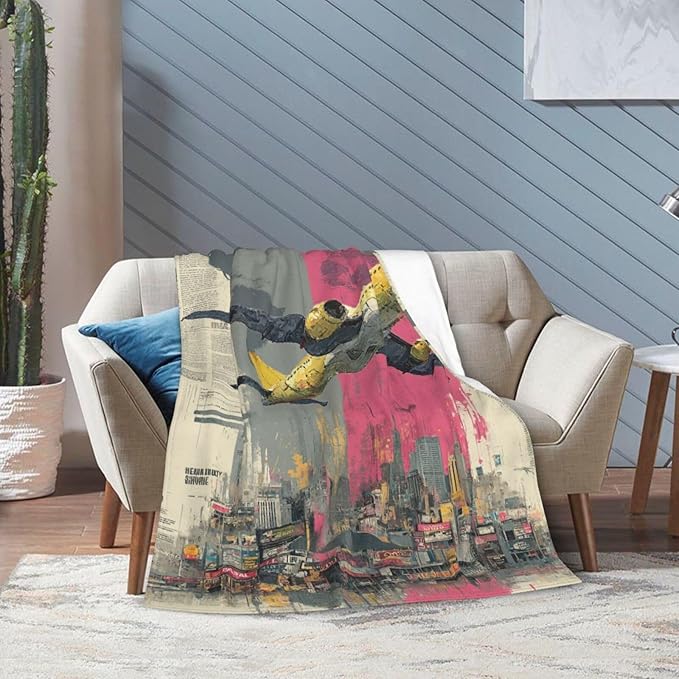 Airplane Throw Blanket Rustic Aircraft Blankets Aviation Traver Fleece Plush Super Soft Cozy Warm Pilot Decor Gifts for Boys Girls Kids Adults Men Women 50" x 60"