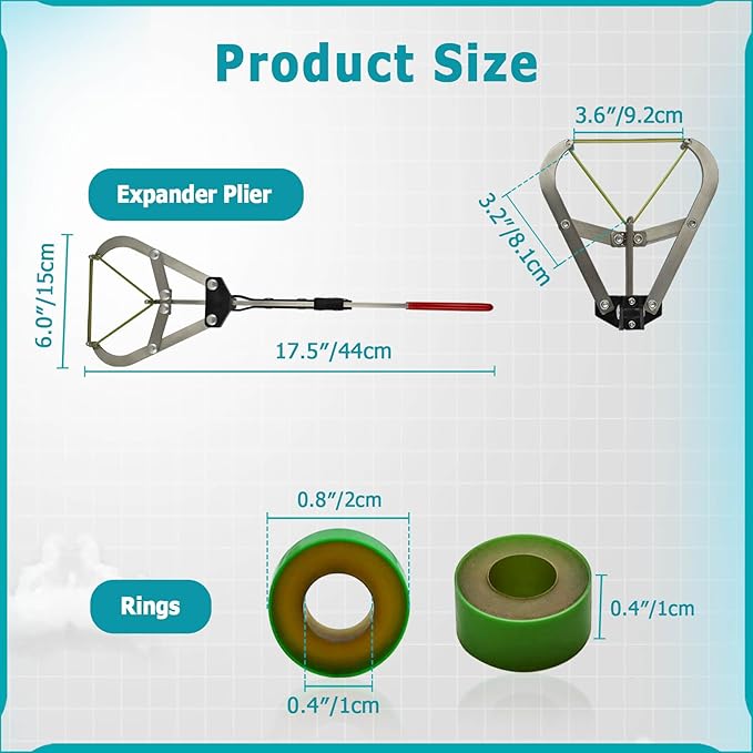 Cattle Banding Tool, Expander Plier with 24Pcs Rings, for Calves Sheep Goats Big Animal Livestock in Farm and Ranch
