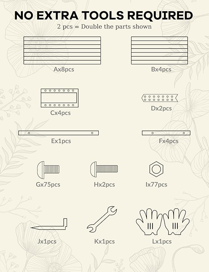 2pcs 8x4x2 ft Galvanized Raised Garden Bed, 24" Tall Metal Planter Box for Flowers Herbs Vegetables, Rust-Resistant Raised Garden Beds for Gardening, Easy Assembly Outdoor Garden Box & Planters, Beige