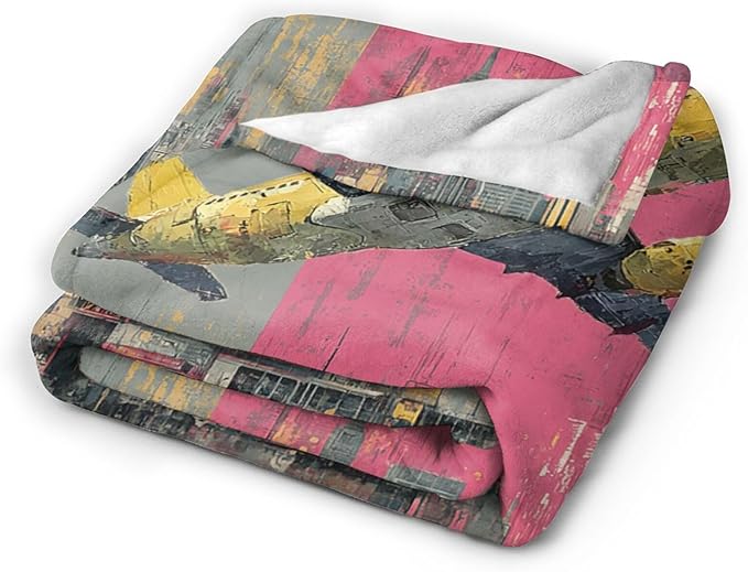 Airplane Throw Blanket Rustic Aircraft Blankets Aviation Traver Fleece Plush Super Soft Cozy Warm Pilot Decor Gifts for Boys Girls Kids Adults Men Women 60" x 80"