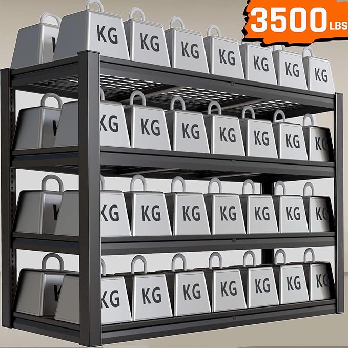 36" D Storage Shelves, 68" W Garage Shelving Heavy Duty Metal Adjustable Garage Shelves, Shelving Units Industrial Shelving for Warehouse, 68" W x 36" D x 68" H, 2 Pack