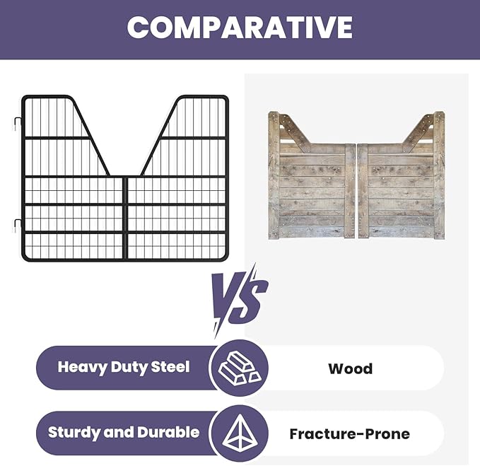 52" L X 42" H Horse Stall, Heavy-Duty Horse Stall Gates, Easy Install Heavy-Duty Steel Gate for Horse, Gates; Horse Gate for Horses & Horse Barns