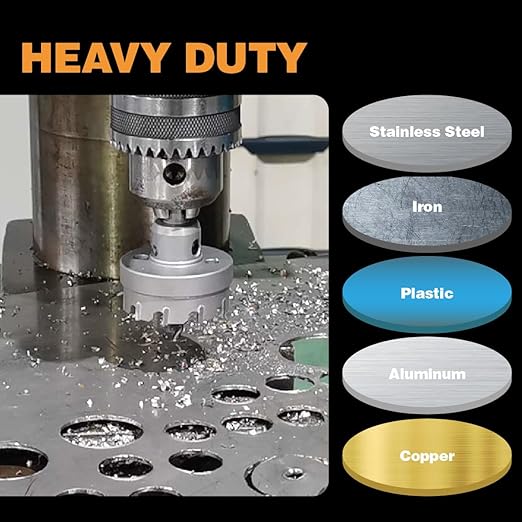 Tungsten Carbide Tipped Hole Cutter, 2 inch TCT Hole Saw with Hole Depth Heavy Duty for Stainless Steel, Mild Steel, Iron, Copper, Brass, Plastic