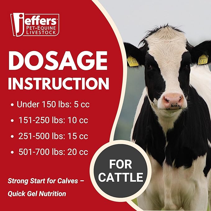 Jeffers Vita-Min Gel for Livestock & Horses – Multivitamin & Mineral Supplement with Selenium, Zinc, Potassium & Turmeric – Easy Oral Gel for Cattle, Goats, Sheep & Pig – 300 cc Tube - 12 Pack