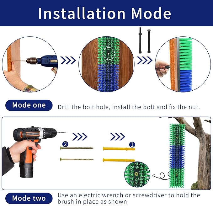 Livestock Scratch Brush With 8 Screws，Animal Back Scratching Brush for Cow,Cattle,Sheep, Horses,Pigs，Massage Grooming Tool(Green, 2pcs)