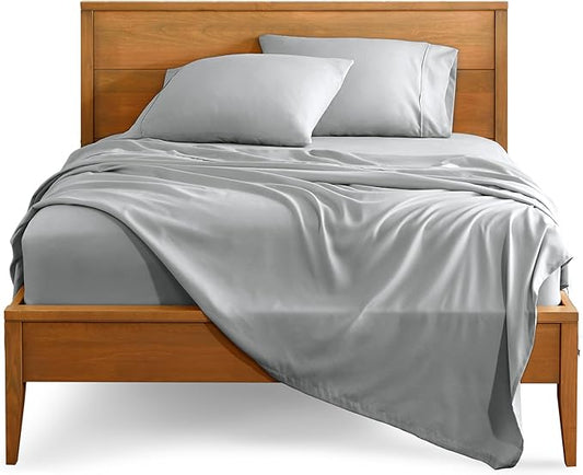 Bare Home Split Head Flex King Sheet Set - 1800 Ultra-Soft Microfiber Bed Sheets - Double Brushed - Deep Pockets - Easy Fit - 4 Piece Set - FlexTop Bedding Sheets (Split Head Flex King, French Grey)
