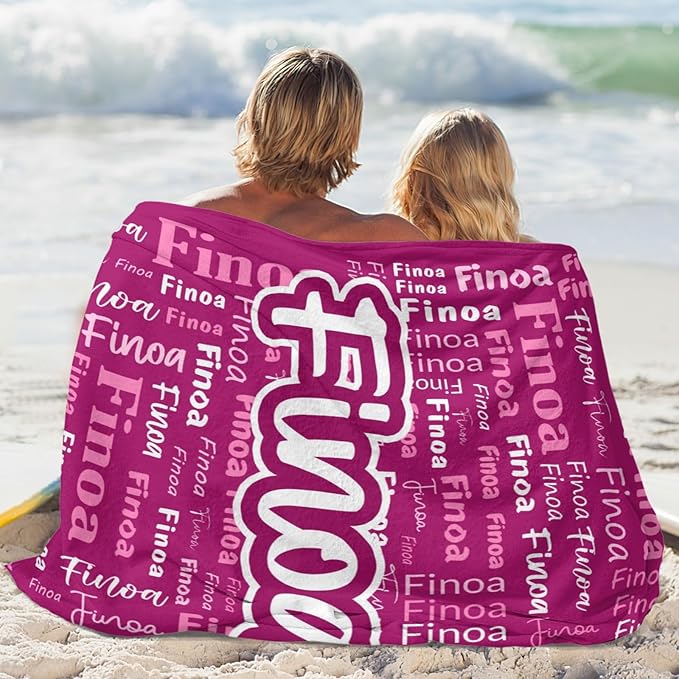 Custom Blanket with Name Personalized Blankets for Kids Adult Boys Girls Flannel Monogrammed Customized Blankets Throw (30''x40'')