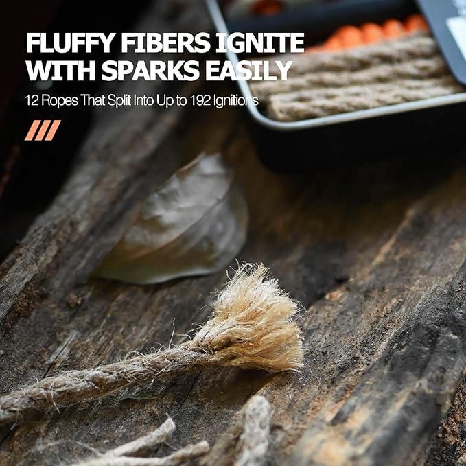 Ferro Rod Fire Starter Survival Tool – All-in-One Flint and Steel Fire Starter Kit, Waterproof Firestarter for Camping, Hunting, Bushcraft, Hiking & Emergency Preparedness