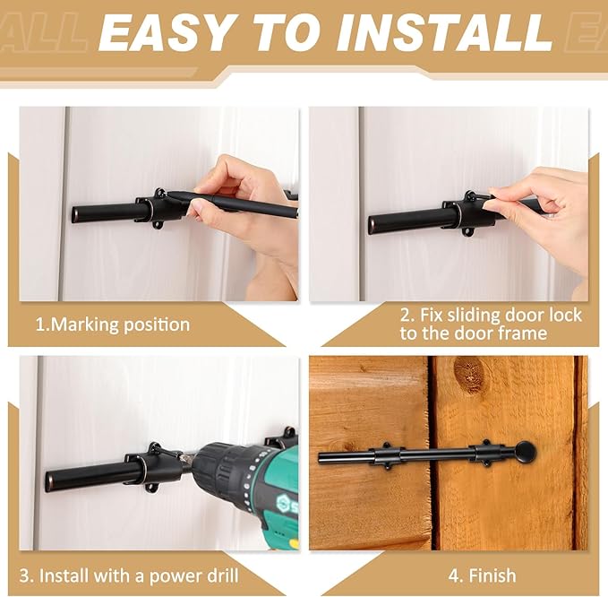 Tandefio 12" Cane Bolt for Gate Heavy Duty Solid Brass Slide Dutch Door Bolt Latch Oil Rubbed Bronze Hardware Locks Attic Latch for Dutch Sliding Barn Door Wooden Fence Metal Gate, Bronze