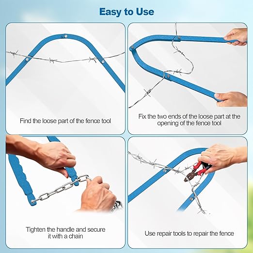 Heavy Duty Fence Repair Tool, Barb Wire Tightener with Ergonomic Handles, Fence Stretcher Repair Fixer for Farms, Ranches, and Various Household Fences