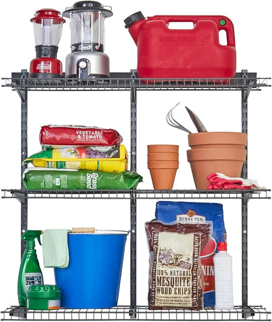 Rubbermaid Fasttrack Rail Storage 36"x12" 3-Shelf Kit, 350 lbs. Per Shelf, for Home/Garage/Shed/Workshop Organization