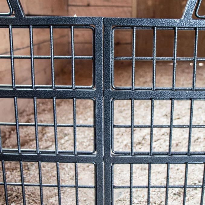 EASY-UP Titan Horse Stall Gates | Heavy-Duty Steel Construction | Rust-Resistant Finish | Ideal for Barn, Farm & Equestrian Use | Miniature Gate with Yoke - 48" Wide | Color Gray Armor