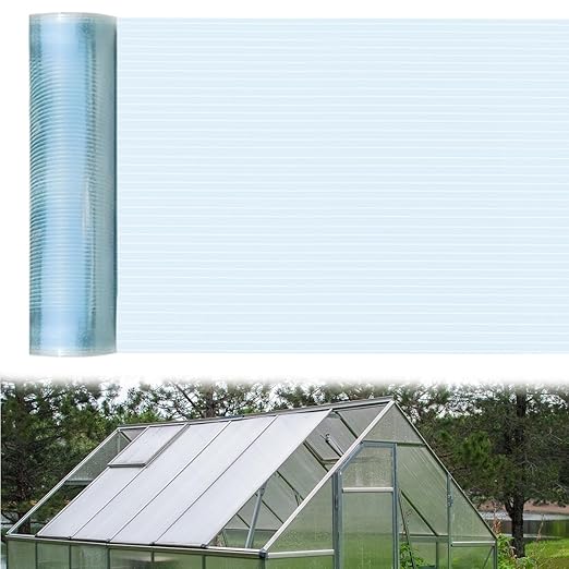 Polycarbonate Sheet 65.6Ft x 3.28Ft,DIY UV Resistant Polycarbonate Greenhouse Panels,Insulated Transparent Polycarbonate Roof Panels for Roof Farming Gardening Agriculture Courtyards Canopy