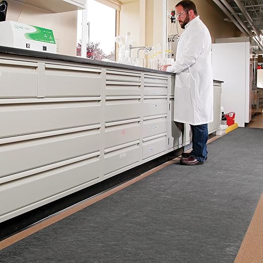 PIG Grippy Floor Mat | Industrial Entrance Mat with Adhesive Backing | 4' x 100' Mat Runner | Gray | GRP48200-GY