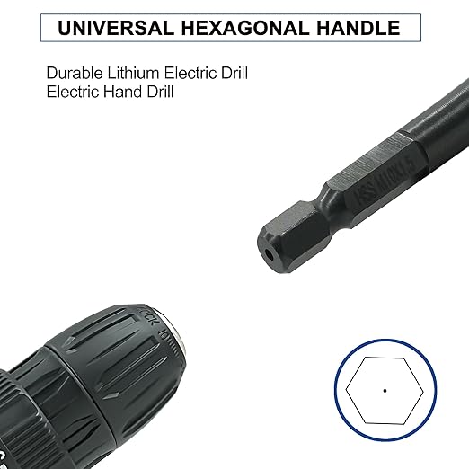 Combination Drill and Tap Bit Set with Quick-Change Adapter of 13Pcs, 6 SAE Sizes: 6-32NC to 1/4-20NC, 6 Metric Sizes: M3 to M10,Suitable for Drilling Tapping Threading Countersinking