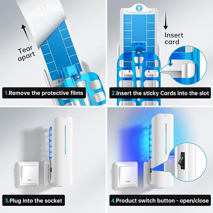 Fruit Fly Traps Indoor for Home: Plug in Mosquito Bug Zapper Gnat Moth Catcher with 9W Night UV Light, 2 Devices 20 Sticky Glue Board Refills for Indoors Flying Insect Trap