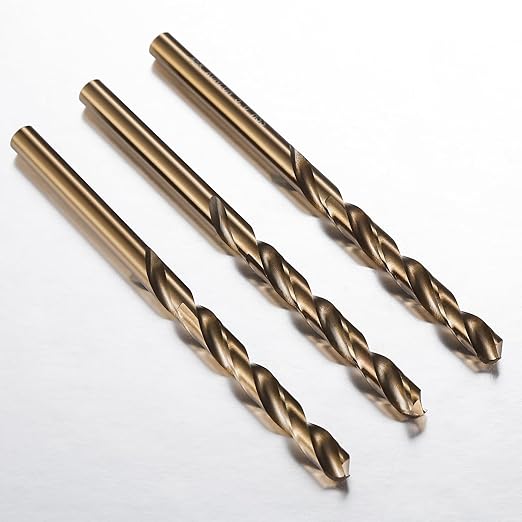 1/4" Cobalt Drill Bit(10Pcs), M35 HSS Metal Drill Bit Set forwood, Hard Metal, Stainless Steel, Cobalt Steel M35 Jobber Length Twist Drill Bits