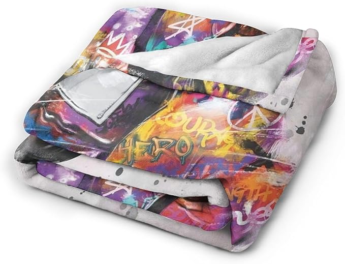 Boxing Blanket Gifts for Boys Men Soft Warm Plush Banksy Graffiti Boxing Gloves Sport Throw Blanket Flannel Fleece Fuzzy Sports Theme Blanket for Adults Lovers Bed Couch Living Room Decor 60"X50"