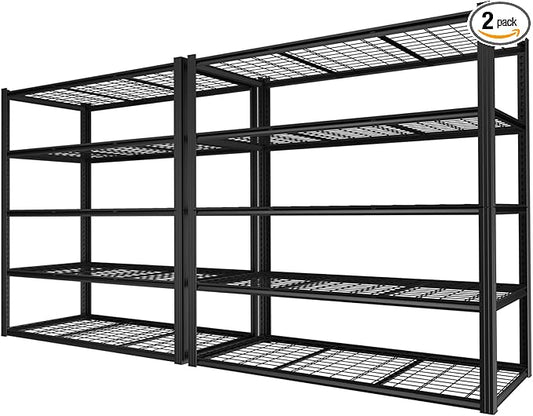 ROOMTEC 60" W Garage Shelving Heavy Duty,33000LBS Storage Shelves,5-Tier Adjustable Metal Shelving Utility Shelf Rack Garage Storage Organize for Storage Industrial, Warehouse, Basement