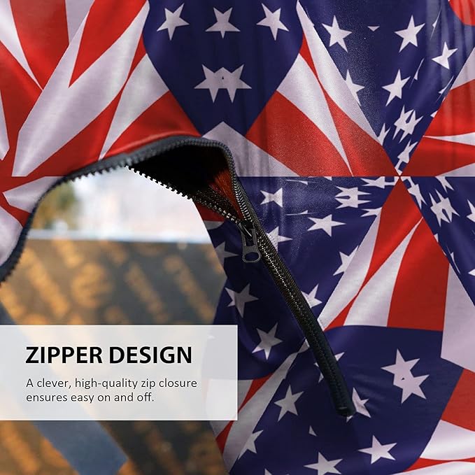 Harrison Howard Soft Horse Hood All-Covered Comfortable Sleezy for Horses with Zipper US Flag Prism L