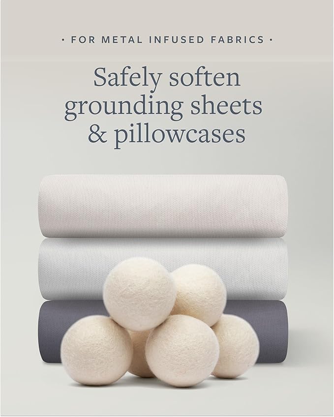 GroundLuxe Premium New Zealand Wool Dryer Balls - 6-Pack, 100% Organic, Hand-Felted, Reusable, Reduce Drying Time - Natural Fabric Softening, Wrinkle & Static Reduction