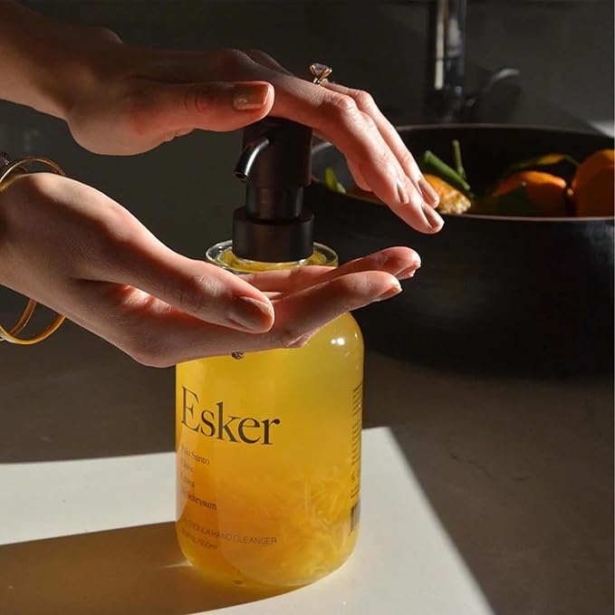 ESKER Calendula Hand Cleanser Refill Pouch – Plant-Based Hand Wash Refill with Essential Oils & Calendula – Eco-Friendly, Cruelty-Free, Sulfate-Free – 16.9 fl oz