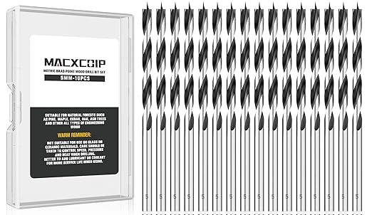 5MM Metric Brad Point Wood Drill Bit Set, 16Pcs Drill Bit Set with Double Flutes Design for Carpenter Woodworking and All Types of Wood