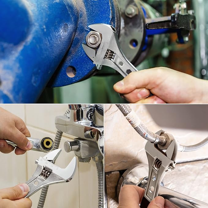 Jetech 6 Inch Adjustable Wrench with Softgrip Handle - Professional Shifter Spanner with Wide Caliber Opening