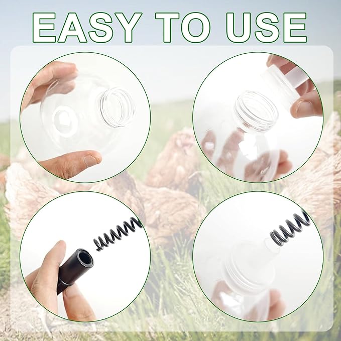 2PCS Chicken Peck Toys Poultry Enrichment Swing & Slow Feeder Chicken Treat Dispenser for Hens Ducks Birds and Parrots Transparent Coop Toys for Fun & Feeding