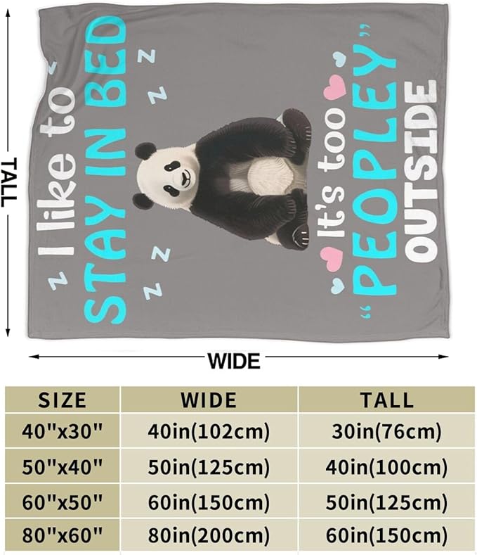 Panda Blanket, Soft Plush Fleece Animal Throw Blanket - Cozy Warm Stuffed Blankets Bedding Funny Panda Gifts for Women Girls Kids Adults 40"X50"
