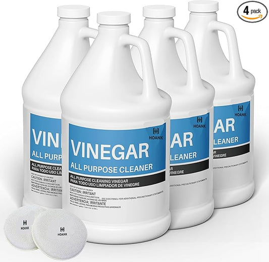 All Purpose Distilled White Cleaning Vinegar, 6% Acidity, 4 Gallon Multi-Surface Household Cleaner for Kitchen, Laundry, Floors, (1 Gallon Per Jug)