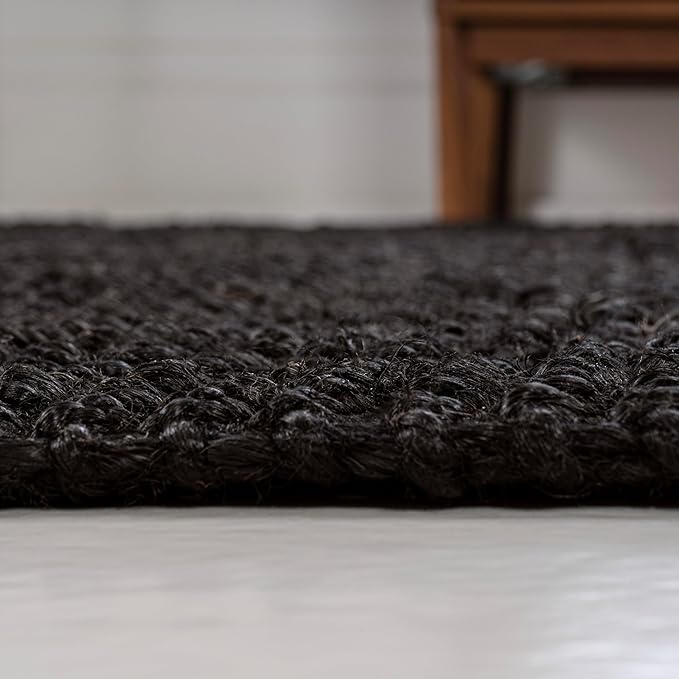 JONATHAN Y Pata Hand Woven Chunky Jute Black Indoor Area Rug, 5x8, Bohemian, Rustic, Cottage, Easy-Cleaning for Living Room, Bedroom, Kitchen, Non-Shedding (NRF102E-5)