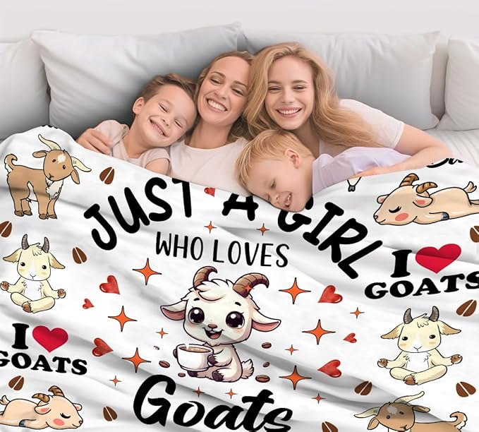 Cute Goat Blanket Gifts for Goat Lovers Women Girls Kids Adult,Animal Sheep Throw Blanket Goats Stuff Plush for Couch Sofa Bed Room Decor 50"x40"
