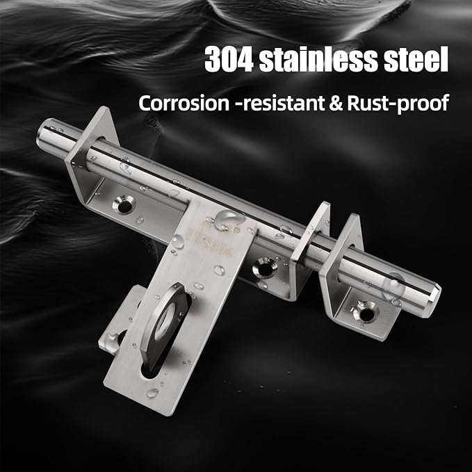 Heavy Duty Barrel Bolts Safety Door Lock, 6.7 Inch Slide Bolt Gate Latch with Padlock Hole,Solid SUS304 Stainless Steel Barrel Bolt Latch for Wooden Fence, Yard Door, Barn Door, Shed Door, Interior
