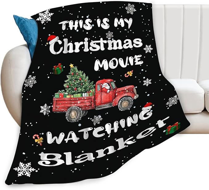Dynova Christmas Truck Blanket Cozy Plush Snowflakes Throw Blankets Fuzzy Flannel Fleece Christmas Decor Gifts for Girls Boys Women Men 50"X40"
