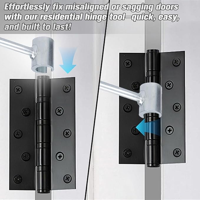 2 Pack Dual Size Door Hinge Adjustment Tool 14–19 & 23–25mm, Door Hinge Repair Tool, Door Gap Adjustment Tool, Door Adjustment Tool, Heavy Duty for Fixing Gaps in Fire, Cleanroom Safety Use (Silvery)