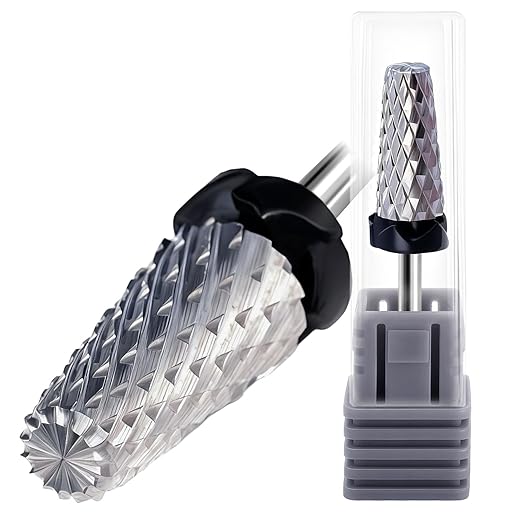 Fantexy 3/32" Carbide Nail Drill Bit - Remove Acrylic Hard Gels Quickly and Safely, 5-in-1 Tungsten Carbide Nail Drill Bit for Nail Art,Manicure,Pedicure,Gel,Cuticle Clean (Extra Coarse - XC)