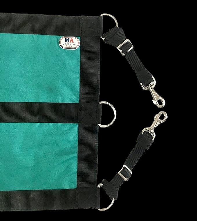 Majestic Ally 1200D 29"x19" Horse Stall Guard with Adjustable Straps and Hardware (Turquoise Black)