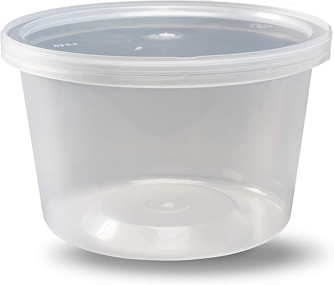 DuraHome - Deli Containers with Lids Leakproof - 40 Pack BPA-Free Plastic Microwaveable Clear Food Storage Container Premium Heavy-Duty Quality, Freezer & Dishwasher Safe (16 oz.)