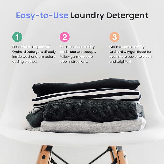 Orchard Laundry Detergent Powder Natural Deep Cleaning Laundry Powder for Sensitive Skin - Lavender Chamomile - Plant Based Effective Ingredients - 65 Loads - Enzyme-Powered, Eco Friendly Detergent