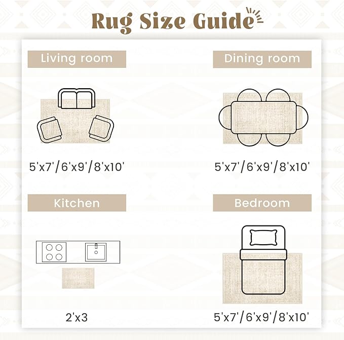 Washable Area Rug 2x3: Moroccan Entryway Rug Geometric Farmhouse Boho Throw Rug Non Slip Low Pile Soft Indoor Doormat for Entrance Bedroom Kitchen Hallway (Beige,2x3)