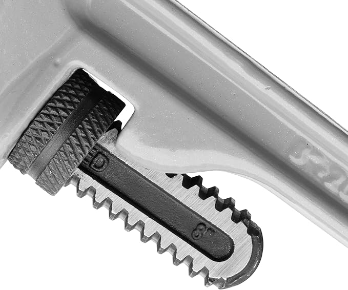 DURATECH 8-inch Heavy Duty Aluminum Straight Pipe Wrench, Adjustable Plumbing Wrench, Drop Forged, Exceed GGG standard