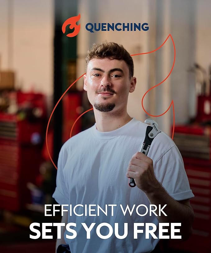 2-Piece Self-Adjusting Crowfoot Wrench Set, 7.5" (5/16"–11/16", 8–17mm) & 9.5" (9/16"–1-1/4", 14–32mm), Rust Resistant Power Grip, Space-Saving Tool for Car & Home Repairs