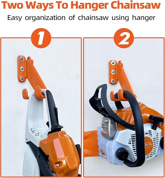Chainsaw Hanger, 1 Pack Chainsaw Wall Mount, Heavy Duty Chainsaw Holder, Garage Organization Garage Storage Shed Organizer Mounted Chainsaw Rack