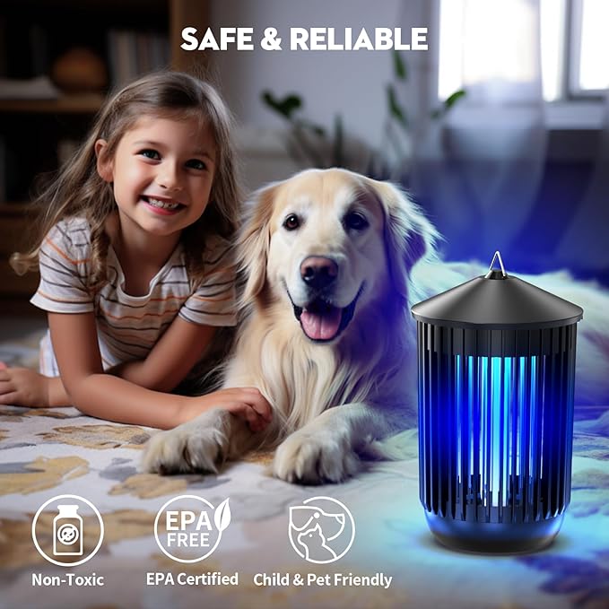 Bug Zapper Indoor Outdoor, Mosquito Zapper, Electric Fly Traps IPX4 Waterproof 20W Lamp Electric Fly Insects Traps for Patio, Garage, Backyard, Porch