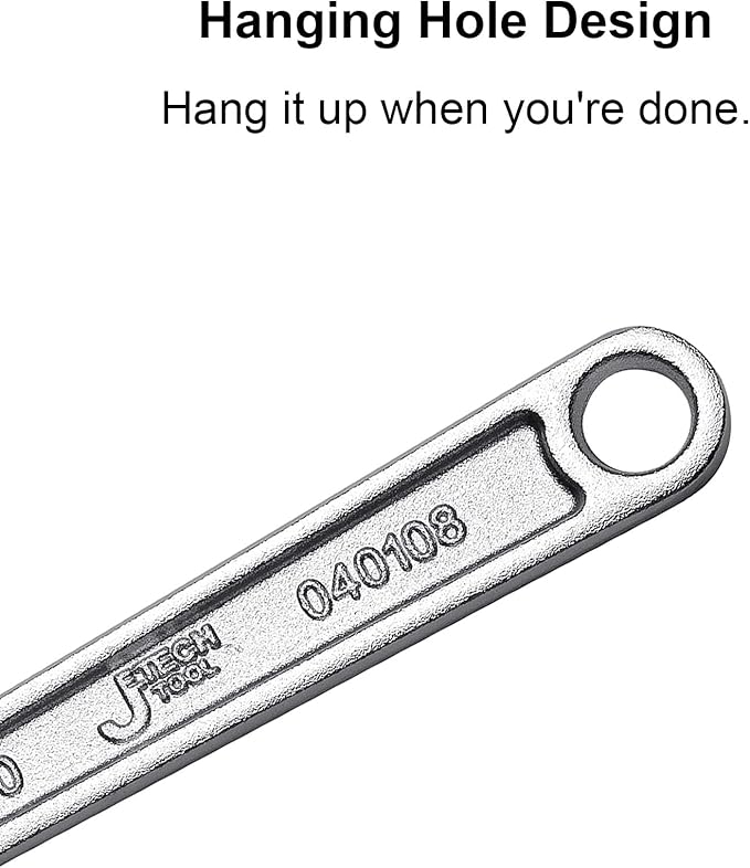 Jetech 8 Inch Adjustable Wrench - Professional Heavy Duty Chrome Vanadium Steel Shifter Spanner with Wide Caliber Opening