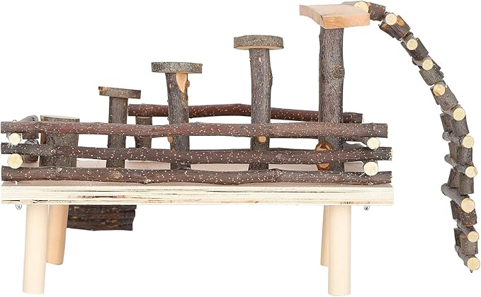 Acouto Small Ladder Playground Ladder Playground Small Pet Applewood Toys Pet Stairs Step Fitness Exercise Toy Animal Climbing Supplies