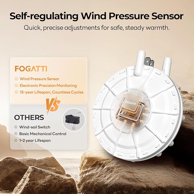 FOGATTI RV Furnace 25,000 BTU Efficient - Reliable Spark Ignition RV Heater for Camper, Motorhome & Travel Trailer