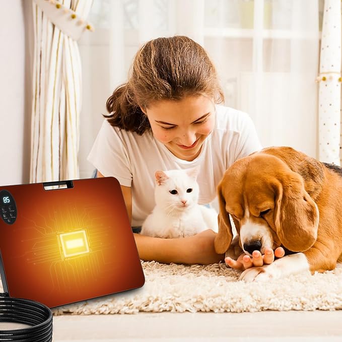 Chicken Coop Heater for Winter, Inside and Outdoor Pet, Animal Heater,Radiant Heat Panel with Overheating Protection with High Temperature Alert,Remote Control Timing Function, Adjustable Temp