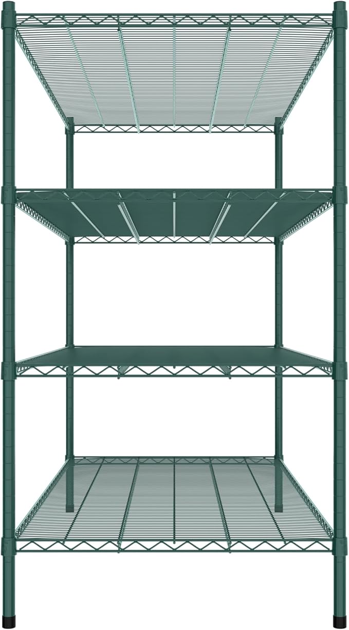 Commercial NSF Listed Green Epoxy Stationary Wire Shelving Kit 30" x 60" x 54", with 4 Shelves Perfect for Warehouse, Walk-in Refrigerator, Freezer, Grocery Store, Restaurant, Dishroom